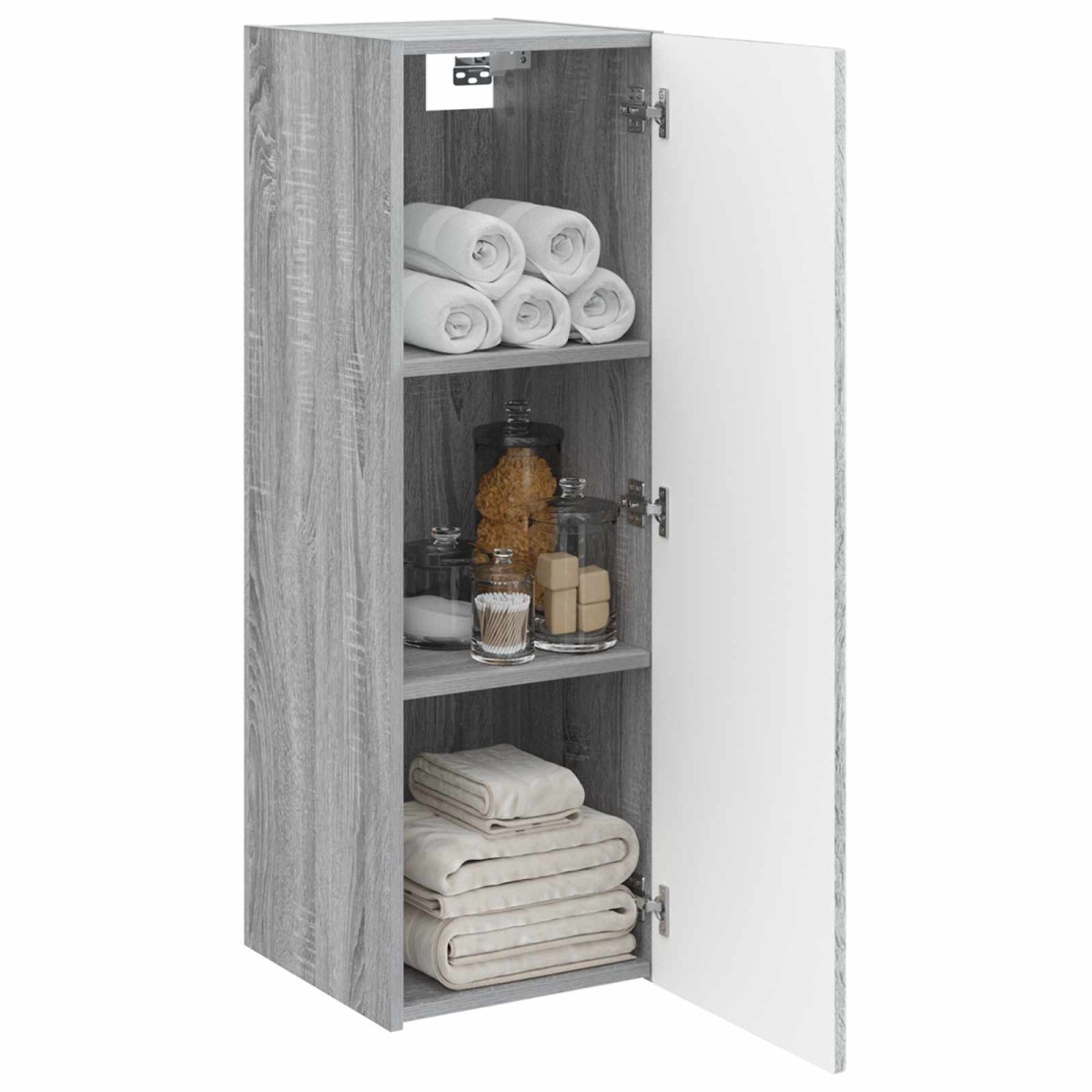 vidaXL Τοίχου Ντουλάπα Μπάνιου Γκρι Sonoma 33 x 34,5 x 100 εκ