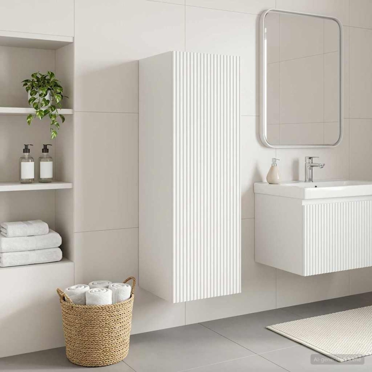 vidaXL Τοίχου Ντουλάπα Μπάνιου Λευκό 33 x 34,5 x 60 εκ