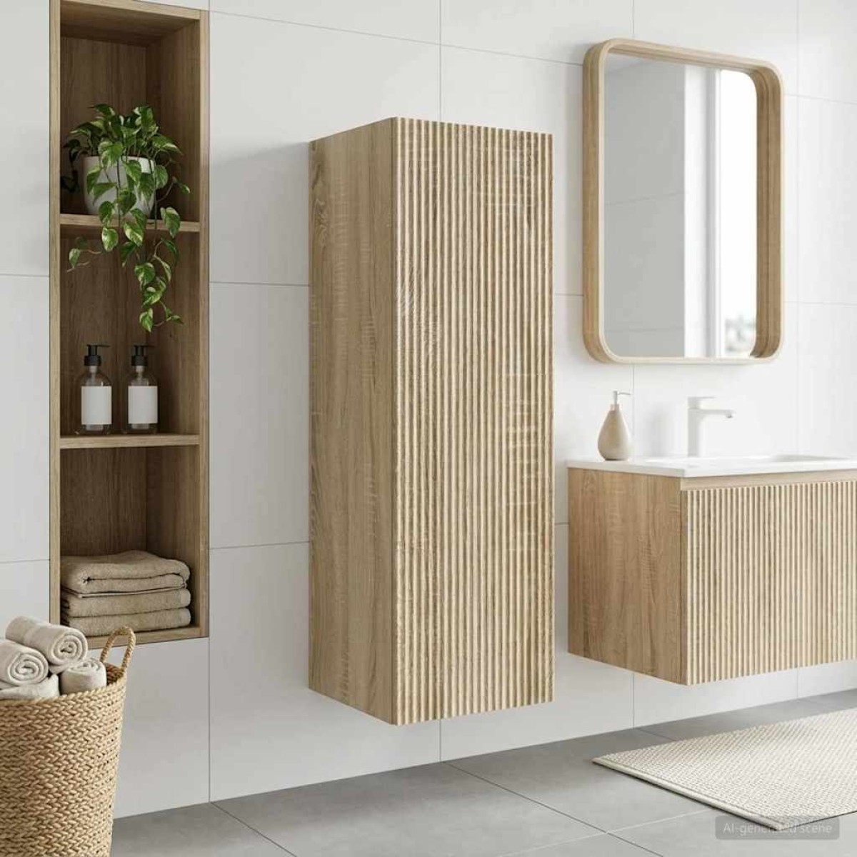 vidaXL Τοίχου Ντουλάπα Μπάνιου Sonoma Δρυς 33 x 34,5 x 60 εκ