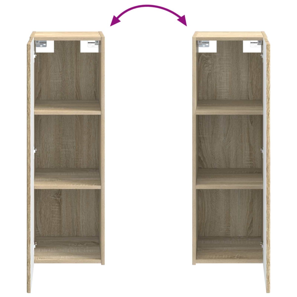 vidaXL Τοίχου Ντουλάπα Μπάνιου Sonoma Δρυς 33 x 34,5 x 60 εκ
