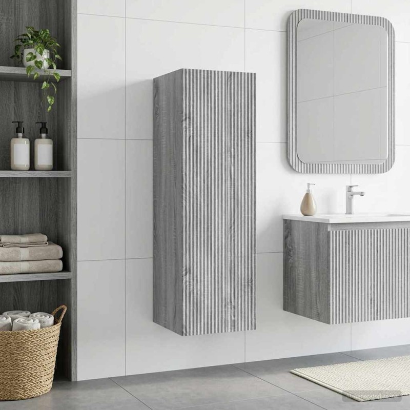 vidaXL Τοίχου Ντουλάπα Μπάνιου Γκρι Sonoma 33 x 34,5 x 60 εκ