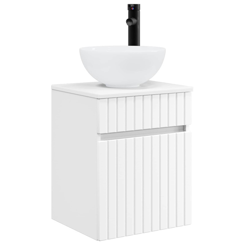 vidaXL Επιτοίχιος νιπτήρας βανίλιας Λευκό 39 x 35 x 63 εκ