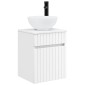 vidaXL Επιτοίχιος νιπτήρας βανίλιας Λευκό 39 x 35 x 63 εκ