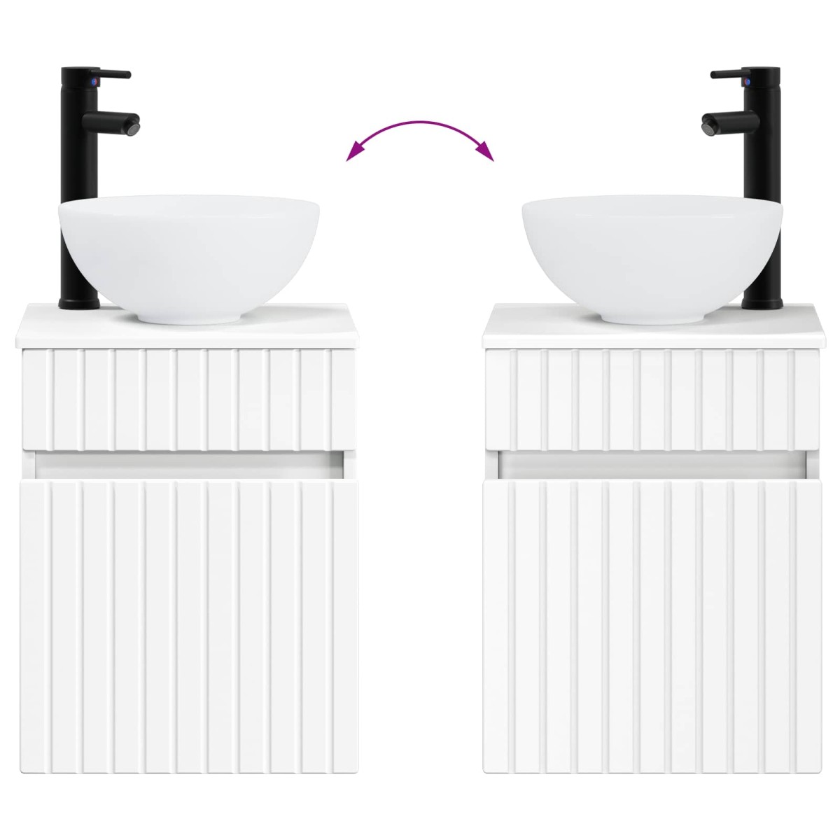 vidaXL Επιτοίχιος νιπτήρας βανίλιας Λευκό 39 x 35 x 63 εκ