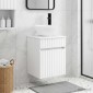 vidaXL Επιτοίχιος νιπτήρας βανίλιας Λευκό 39 x 35 x 63 εκ