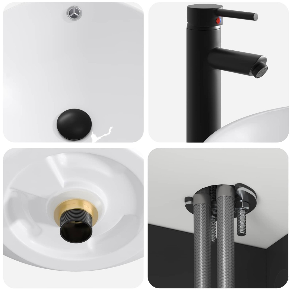 vidaXL Επιτοίχιος νιπτήρας βανίλιας Μαύρο 39 x 35 x 63 εκ
