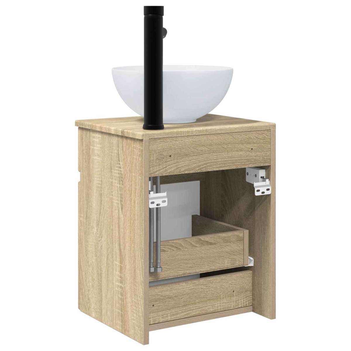 vidaXL Επιτοίχιος νιπτήρας βανίλιας Sonoma Δρυς 39 x 35 x 63 εκ