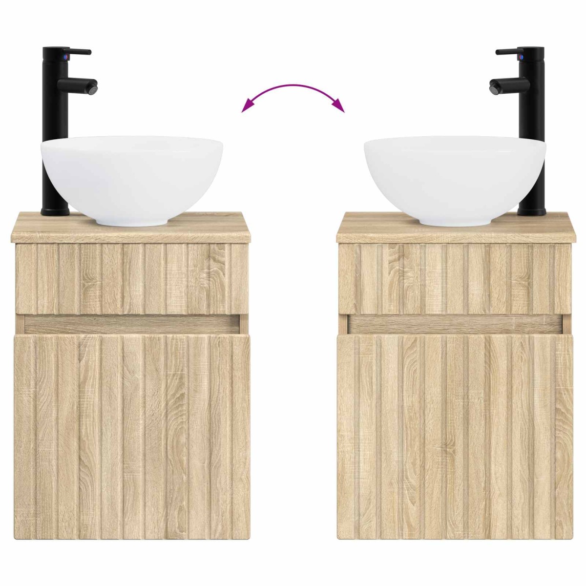 vidaXL Επιτοίχιος νιπτήρας βανίλιας Sonoma Δρυς 39 x 35 x 63 εκ