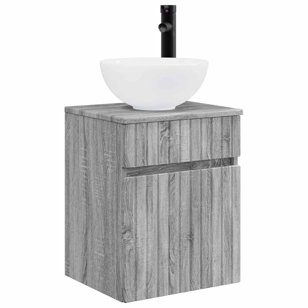 vidaXL Επιτοίχιος νιπτήρας βανίλιας Γκρι Sonoma 39 x 35 x 63 εκ