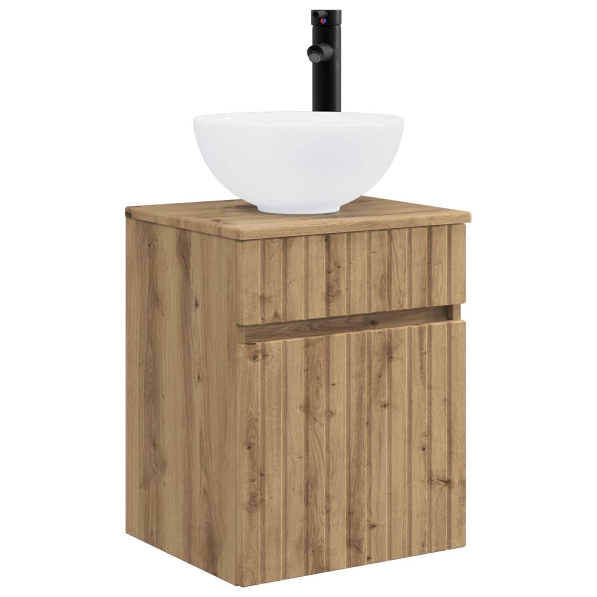 vidaXL Επιτοίχιος νιπτήρας βανίλιας Artisan Δρυς 39 x 35 x 63 εκ