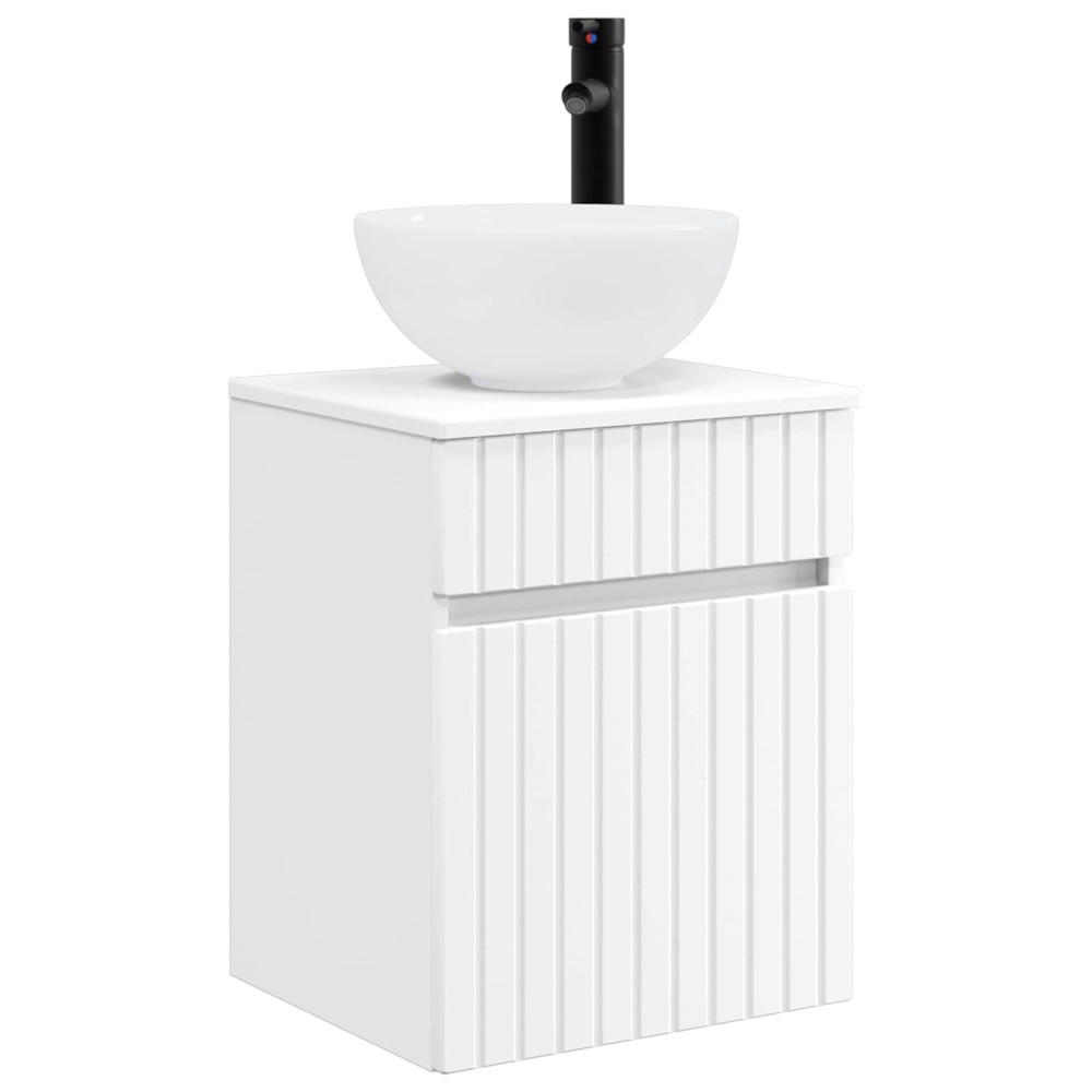 vidaXL Επιτοίχιος νιπτήρας βανίλιας Λευκό 39 x 41 x 64,5 εκ.