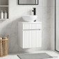 vidaXL Επιτοίχιος νιπτήρας βανίλιας Λευκό 39 x 41 x 64,5 εκ.