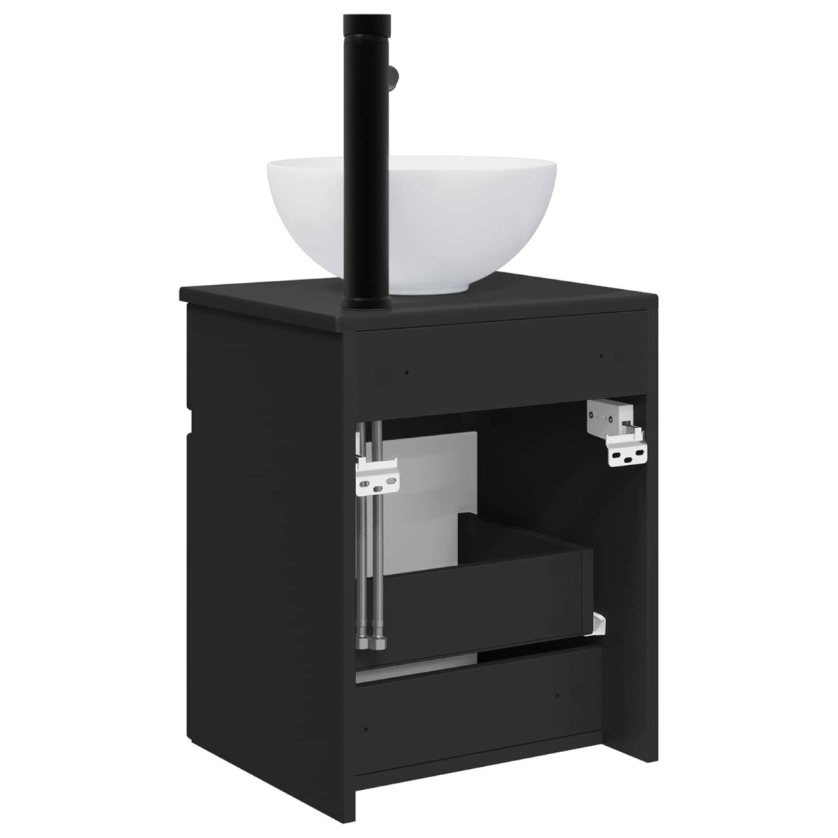 vidaXL Επιτοίχιος νιπτήρας βανίλιας Μαύρο 39 x 41 x 64,5 εκ.