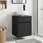 vidaXL Επιτοίχιος νιπτήρας βανίλιας Μαύρο 39 x 41 x 64,5 εκ.