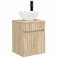 vidaXL Επιτοίχιος νιπτήρας βανίλιας Sonoma Δρυς 39 x 41 x 64,5 εκ.