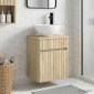 vidaXL Επιτοίχιος νιπτήρας βανίλιας Sonoma Δρυς 39 x 41 x 64,5 εκ.