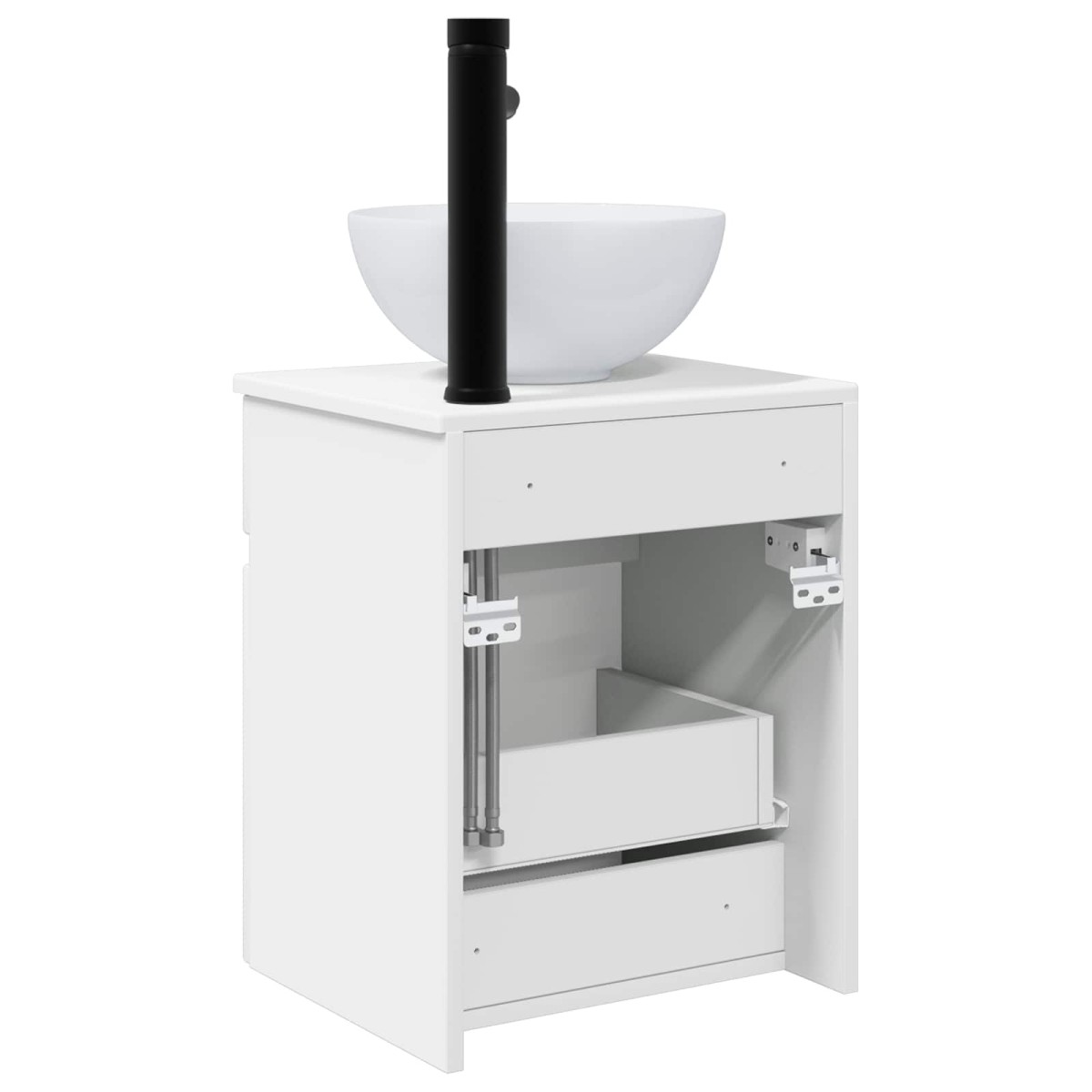 vidaXL Επιτοίχιος νιπτήρας βανίλιας Γυαλιστερό Λευκό