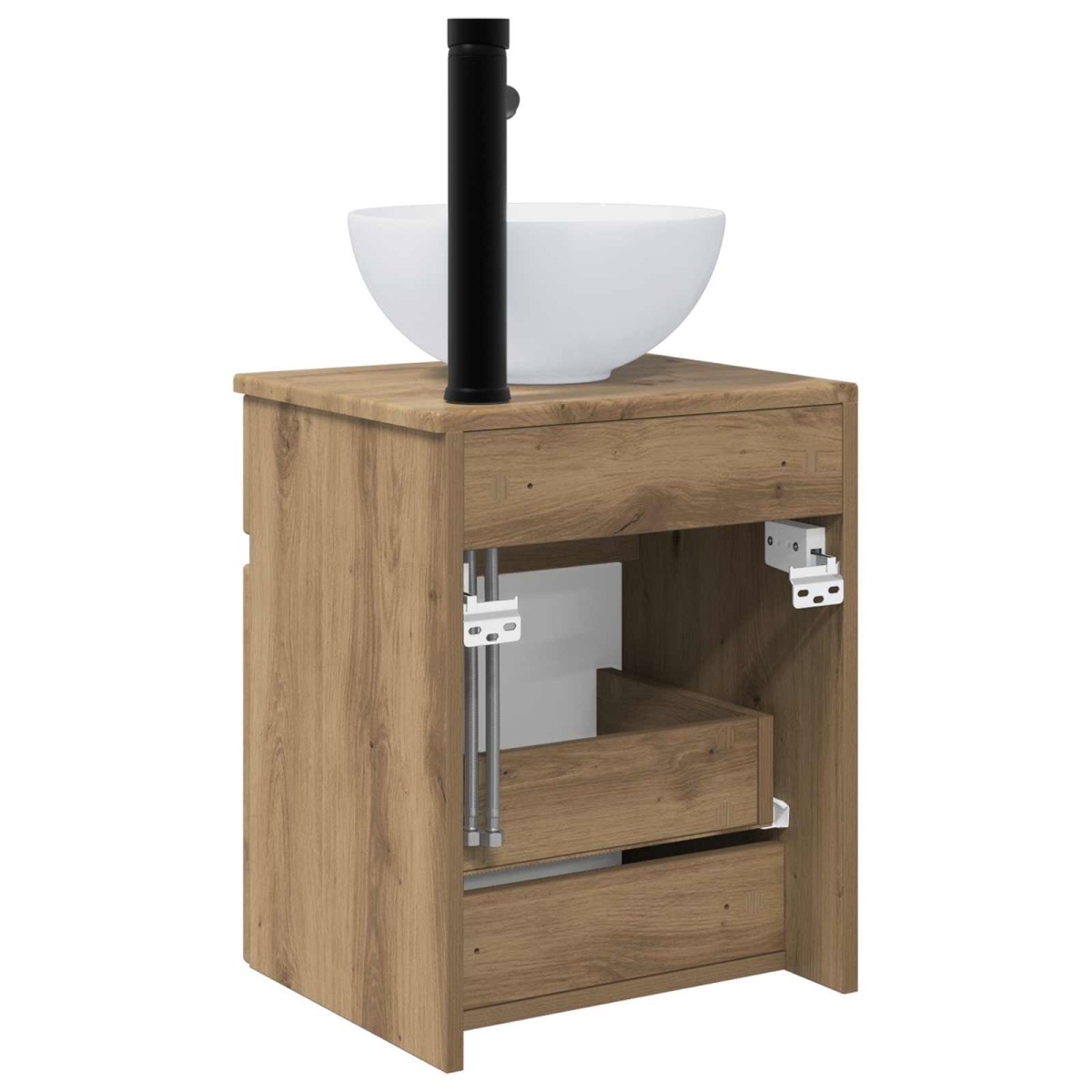 vidaXL Επιτοίχιος νιπτήρας βανίλιας Artisan Δρυς 39 x 41 x 64,5 εκ.