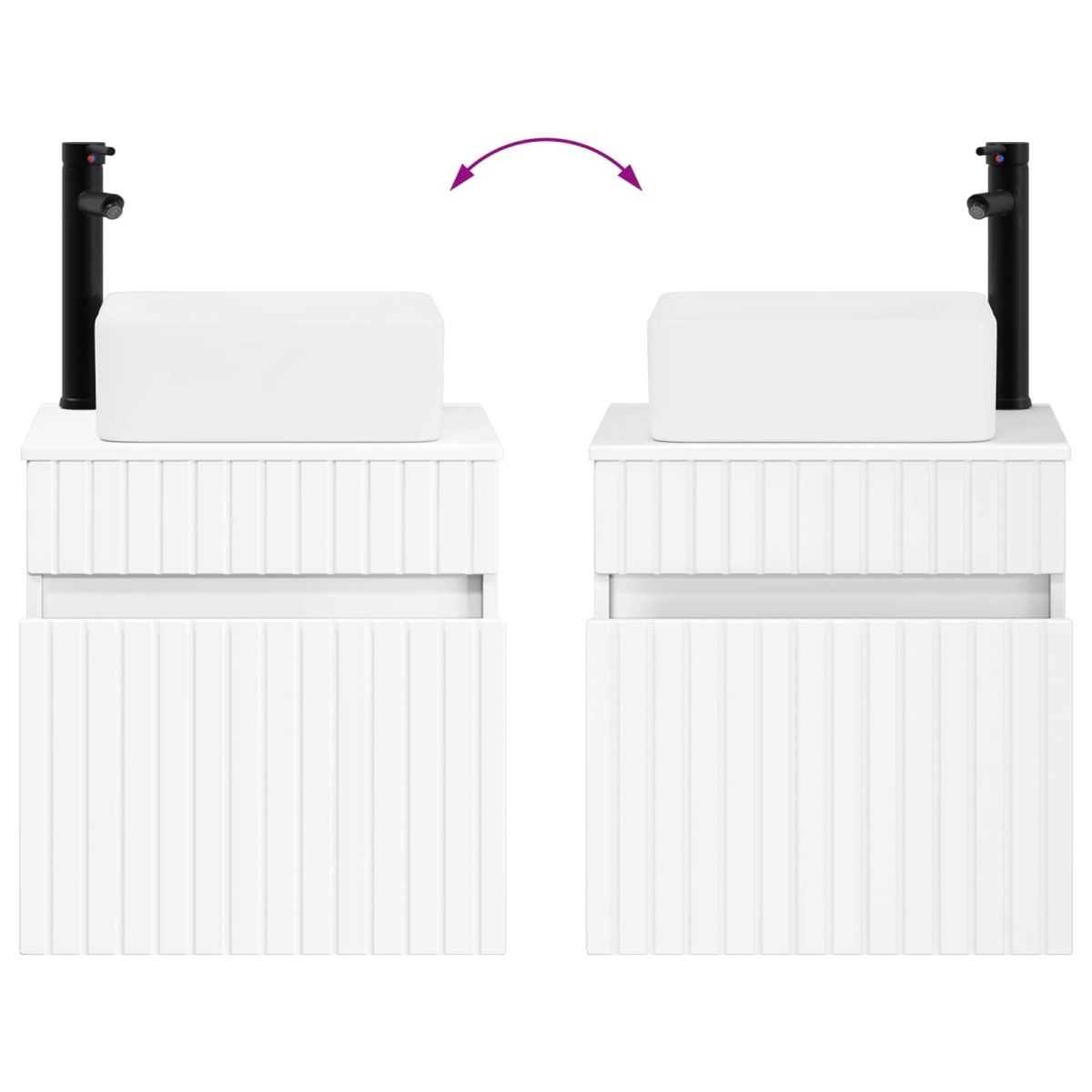 vidaXL Επιτοίχιος νιπτήρας βανίλιας Λευκό 49 x 41 x 63 εκ.