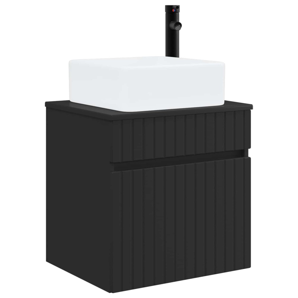vidaXL Επιτοίχιος νιπτήρας βανίλιας Μαύρο 49 x 41 x 63 εκ.