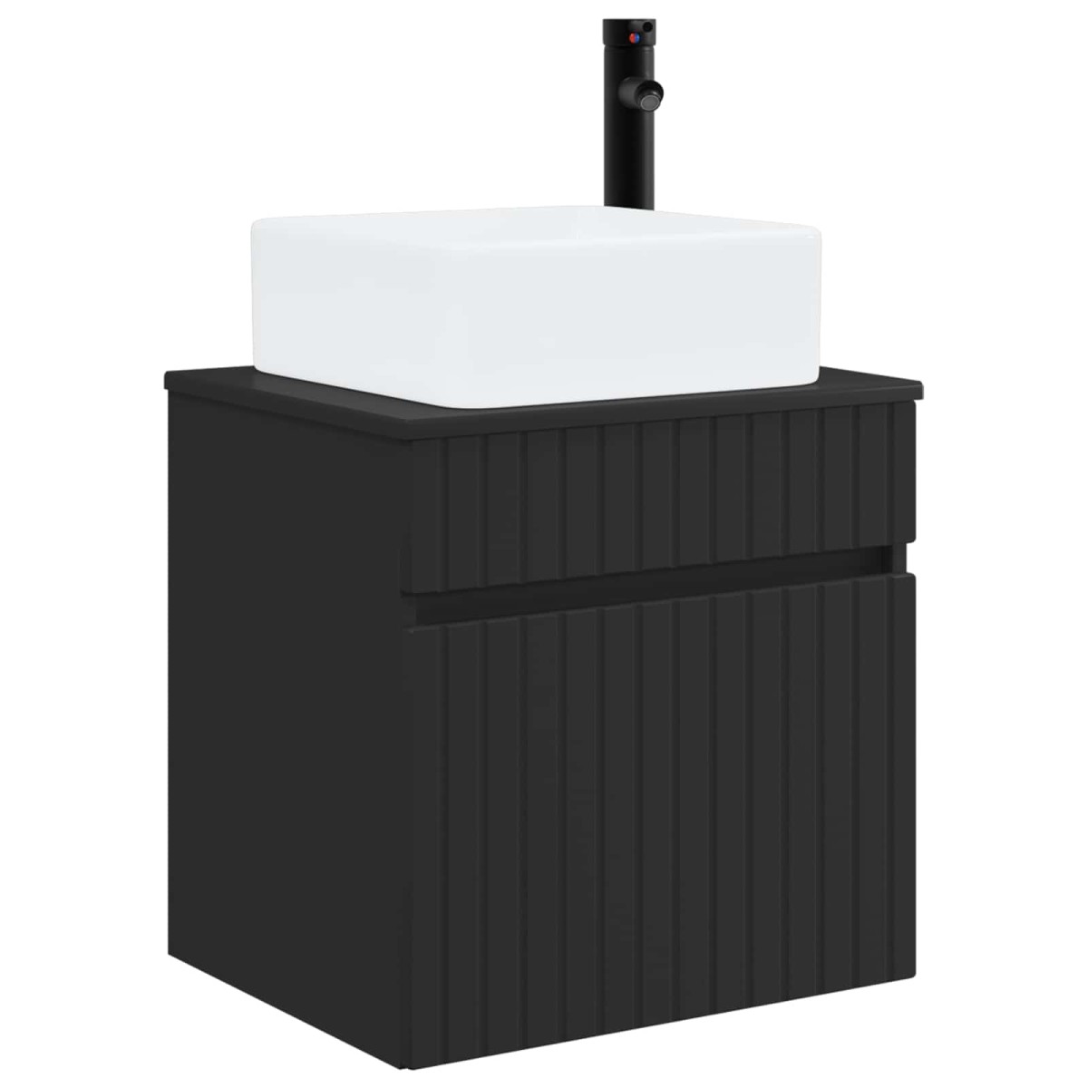 vidaXL Επιτοίχιος νιπτήρας βανίλιας Μαύρο 49 x 41 x 63 εκ.