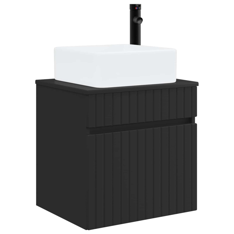 vidaXL Επιτοίχιος νιπτήρας βανίλιας Μαύρο 49 x 41 x 63 εκ.