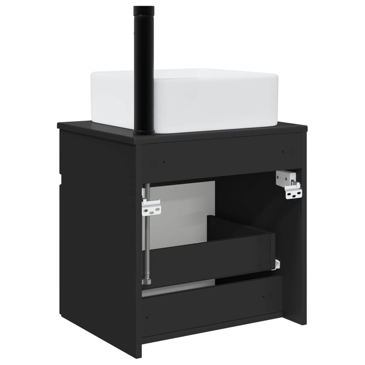 vidaXL Επιτοίχιος νιπτήρας βανίλιας Μαύρο 49 x 41 x 63 εκ.