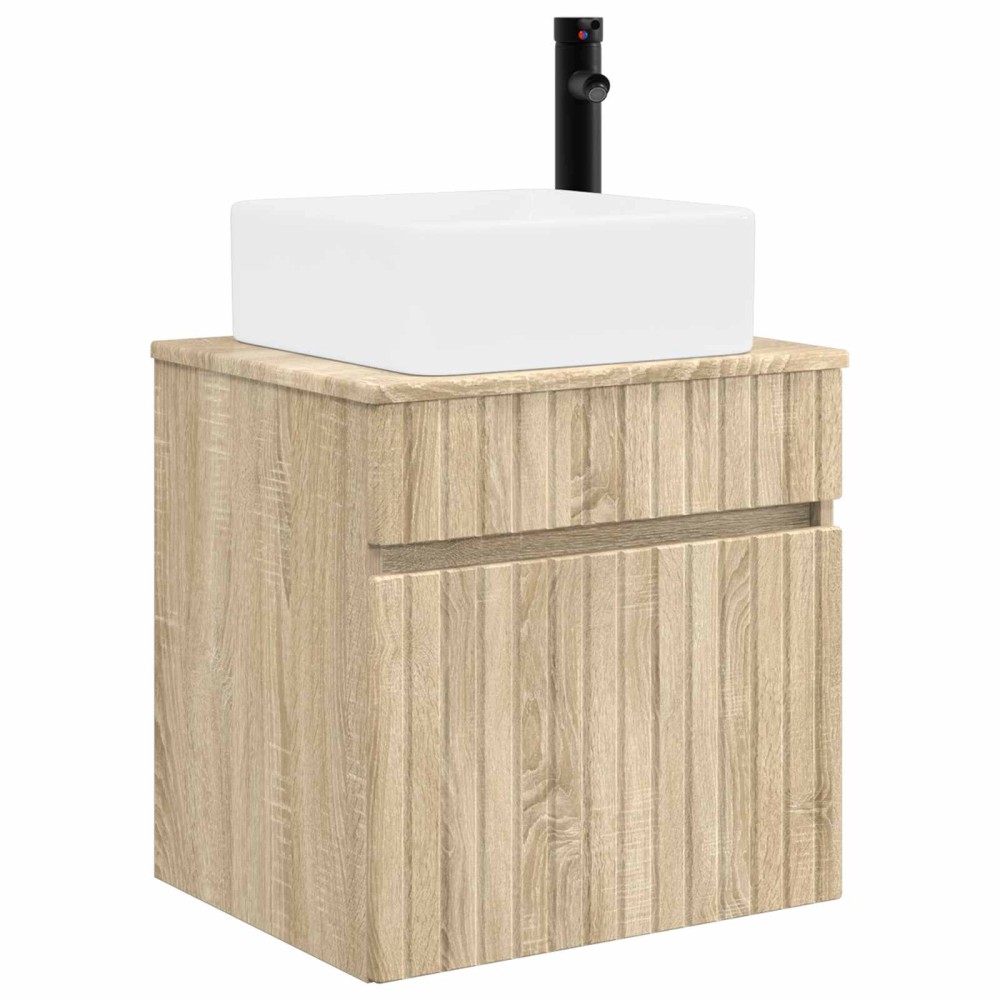 vidaXL Επιτοίχιος νιπτήρας βανίλιας Sonoma Δρυς 49 x 41 x 63 εκ.