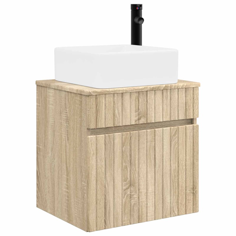 vidaXL Επιτοίχιος νιπτήρας βανίλιας Sonoma Δρυς 49 x 41 x 63 εκ.
