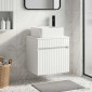 vidaXL Επιτοίχιος νιπτήρας βανίλιας Γυαλιστερό Λευκό 49 x 41 x 63 εκ.