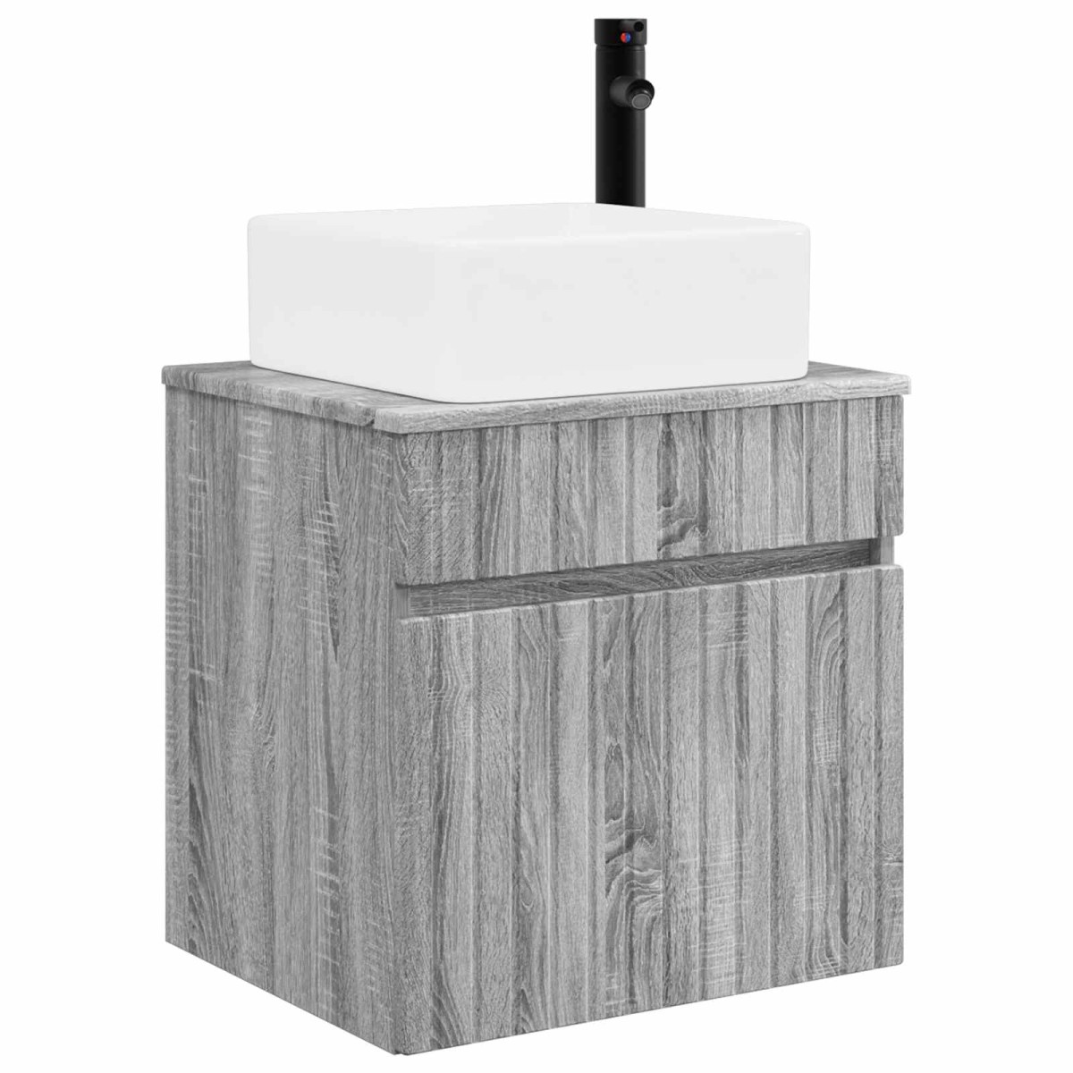 vidaXL Επιτοίχιος νιπτήρας βανίλιας Γκρι Sonoma 49 x 41 x 63 εκ.