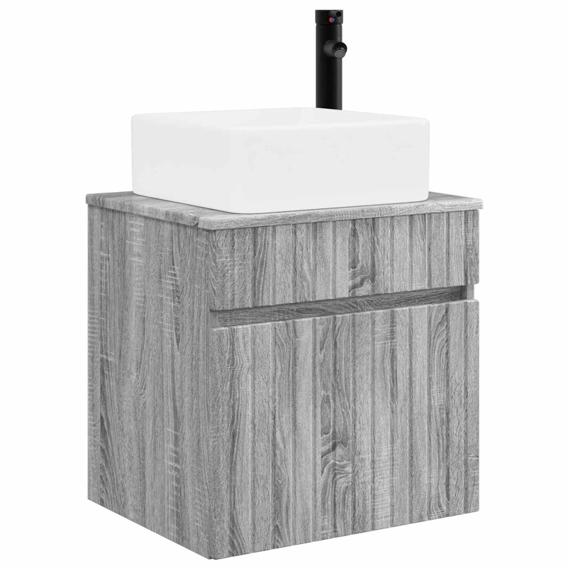 vidaXL Επιτοίχιος νιπτήρας βανίλιας Γκρι Sonoma 49 x 41 x 63 εκ.