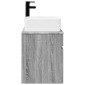 vidaXL Επιτοίχιος νιπτήρας βανίλιας Γκρι Sonoma 49 x 41 x 63 εκ.