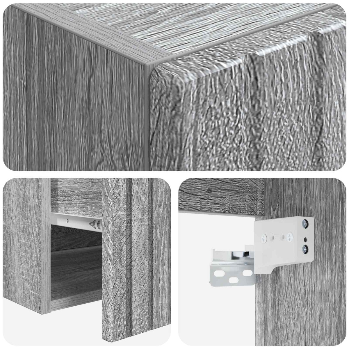 vidaXL Επιτοίχιος νιπτήρας βανίλιας Γκρι Sonoma 49 x 41 x 63 εκ.