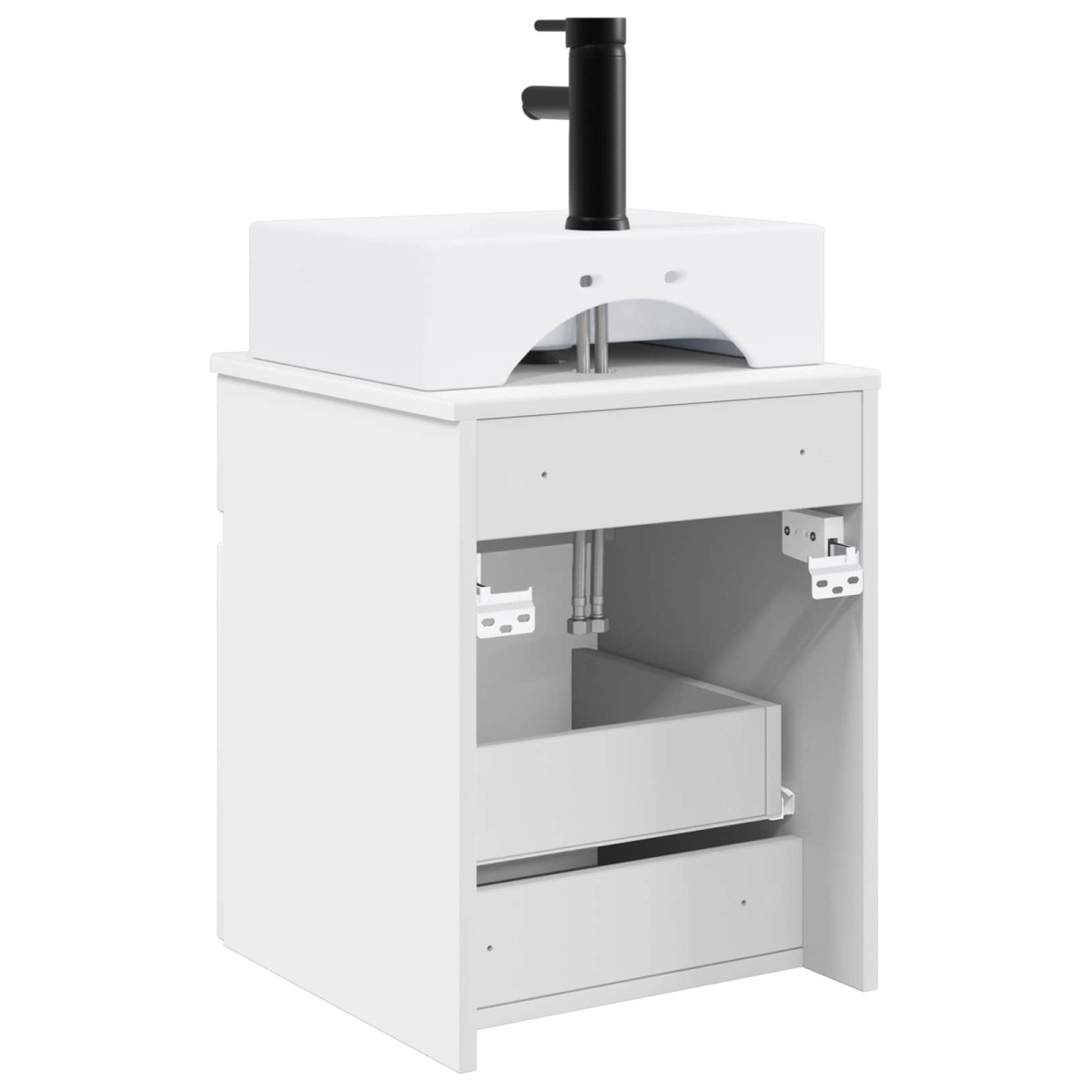 vidaXL Νιπτήρας Τοίχου Λευκό 39 x 41 x 62,5 εκ Επεξεργασμένο Ξύλο