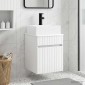 vidaXL Νιπτήρας Τοίχου Λευκό 39 x 41 x 62,5 εκ Επεξεργασμένο Ξύλο