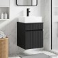 vidaXL Νιπτήρας Τοίχου Μαύρο 39 x 41 x 62,5 εκ Επεξεργασμένο Ξύλο