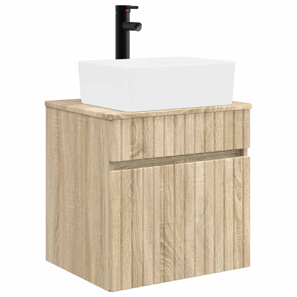 vidaXL Επιτοίχιος νιπτήρας βανίλιας Sonoma Δρυς 49 x 41 x 63 εκ.