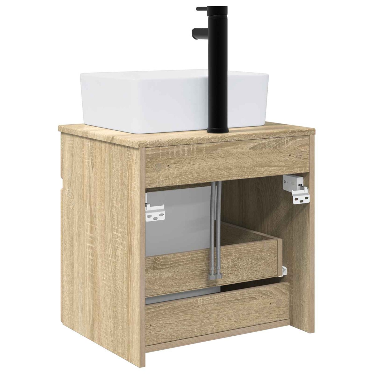 vidaXL Επιτοίχιος νιπτήρας βανίλιας Sonoma Δρυς 49 x 41 x 63 εκ.