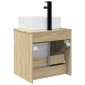 vidaXL Επιτοίχιος νιπτήρας βανίλιας Sonoma Δρυς 49 x 41 x 63 εκ.
