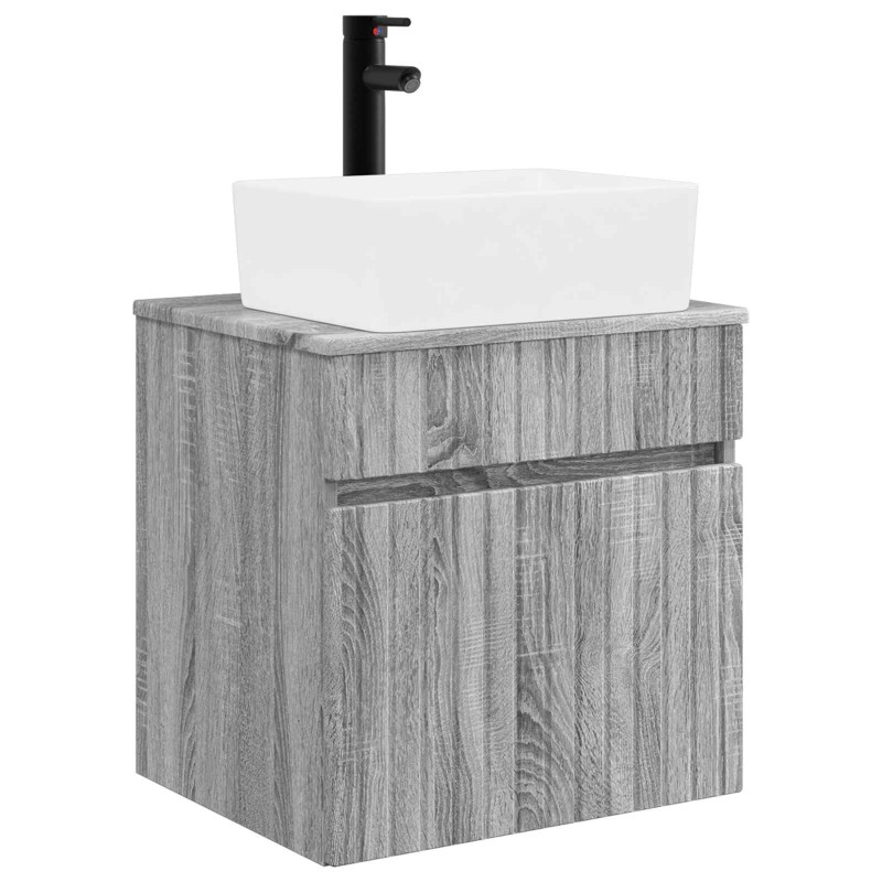 vidaXL Επιτοίχιος νιπτήρας βανίλιας Γκρι Sonoma 49 x 41 x 63 εκ.