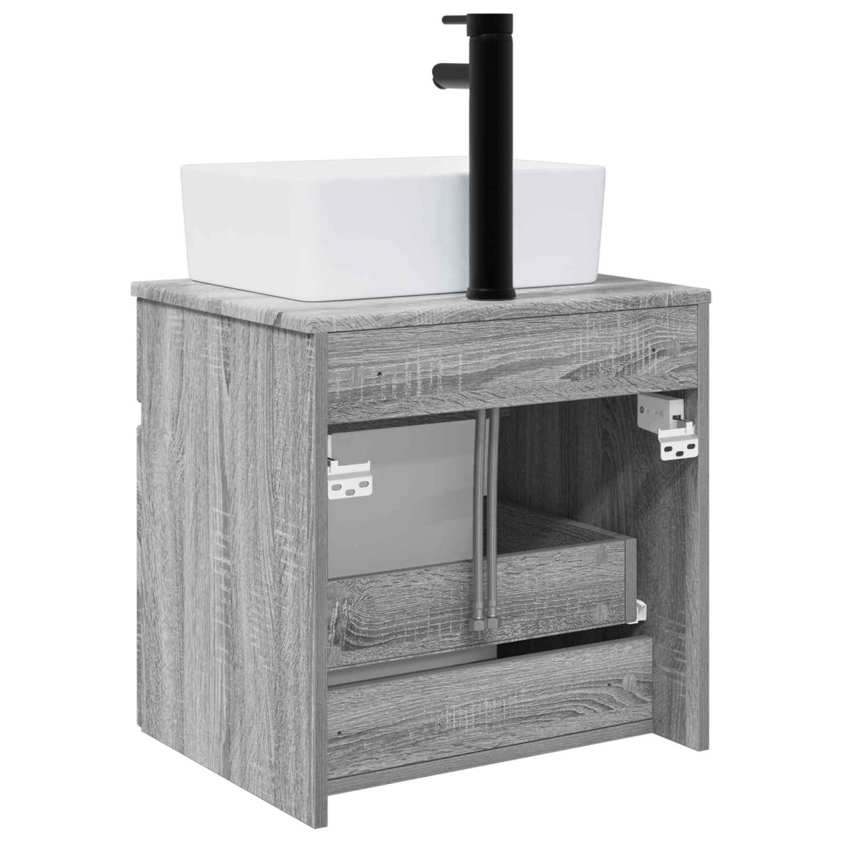 vidaXL Επιτοίχιος νιπτήρας βανίλιας Γκρι Sonoma 49 x 41 x 63 εκ.