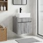 vidaXL Επιτοίχιος νιπτήρας βανίλιας Γκρι Sonoma 49 x 41 x 63 εκ.