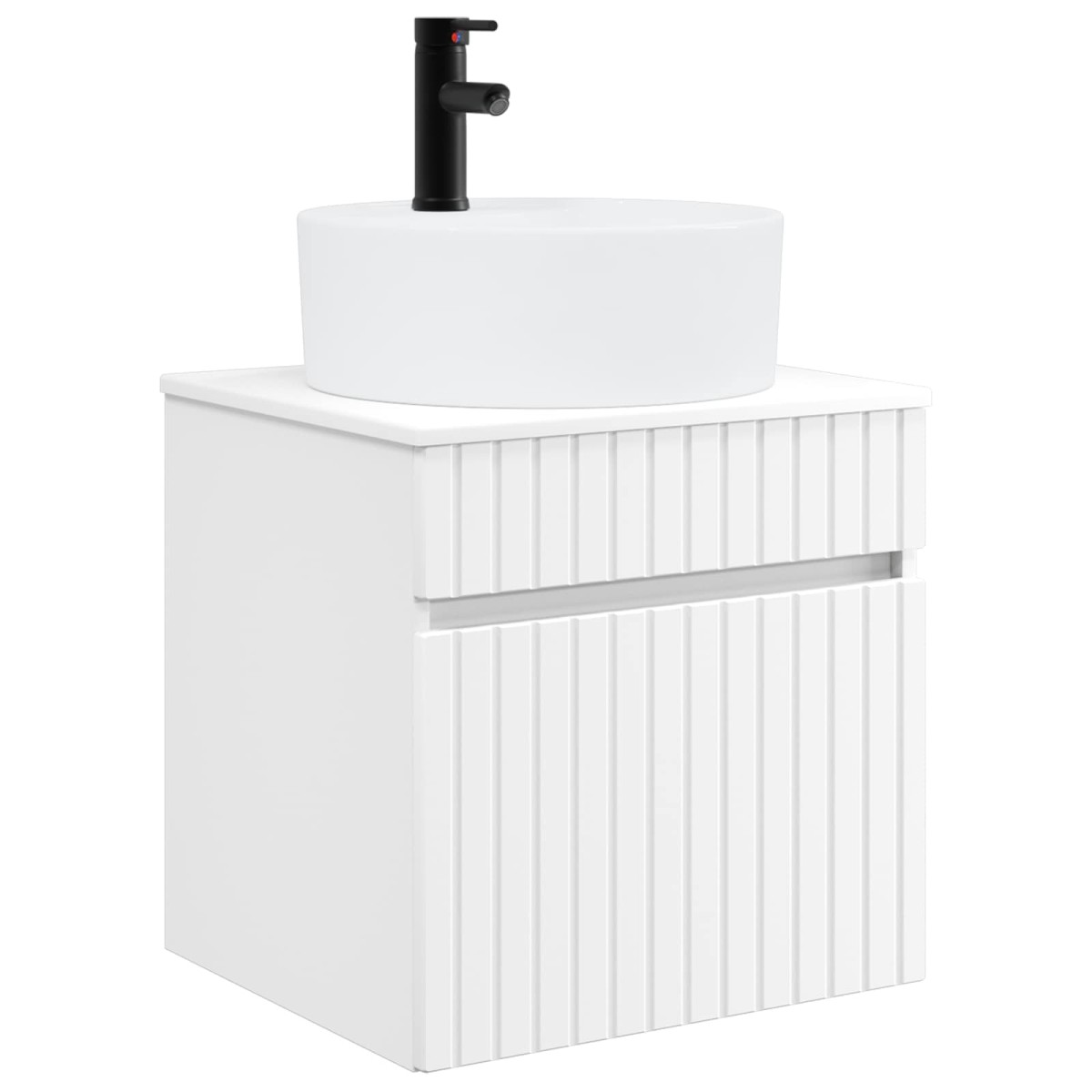 vidaXL Επιτοίχιος νιπτήρας βανίλιας Λευκό 49 x 44,5 x 65 εκ