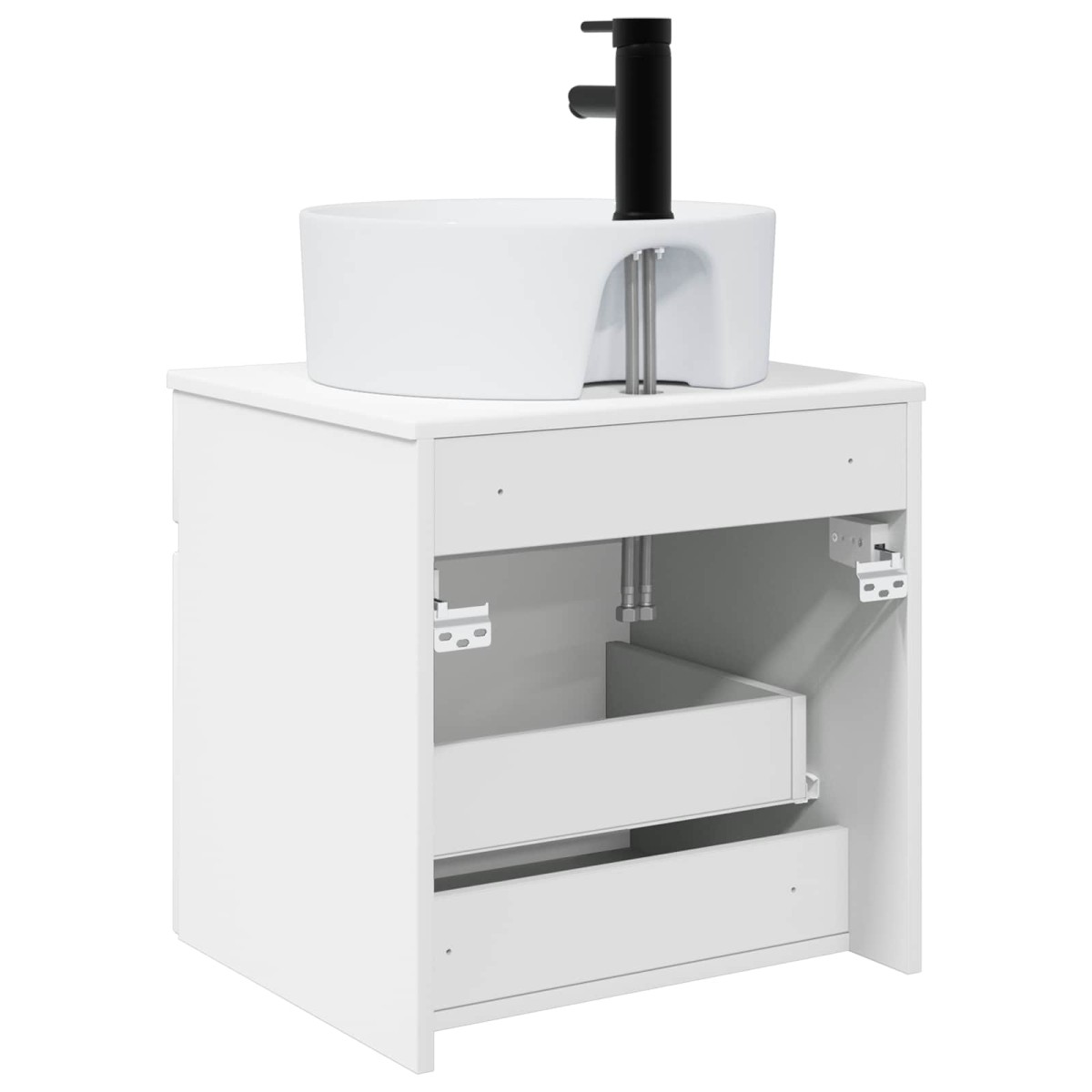 vidaXL Επιτοίχιος νιπτήρας βανίλιας Λευκό 49 x 44,5 x 65 εκ