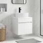vidaXL Επιτοίχιος νιπτήρας βανίλιας Λευκό 49 x 44,5 x 65 εκ