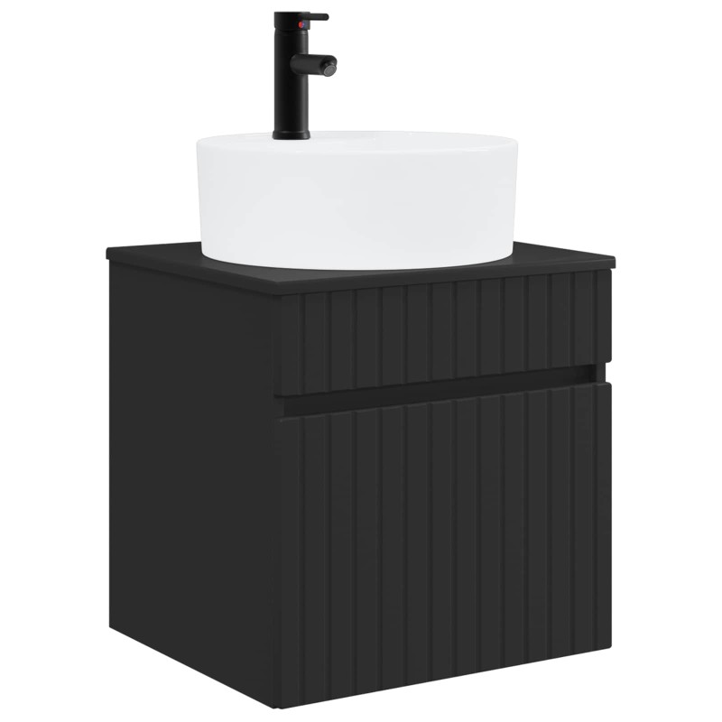 vidaXL Επιτοίχιος νιπτήρας βανίλιας Μαύρο 49 x 44,5 x 65 εκ