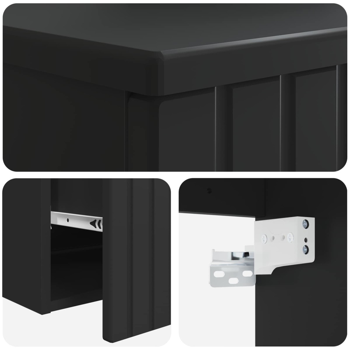 vidaXL Επιτοίχιος νιπτήρας βανίλιας Μαύρο 49 x 44,5 x 65 εκ