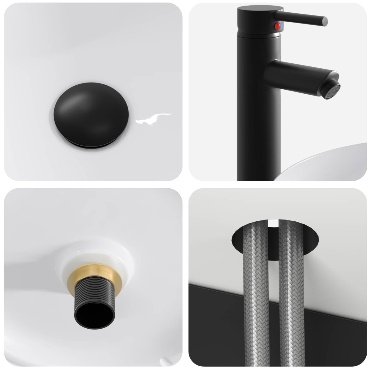 vidaXL Επιτοίχιος νιπτήρας βανίλιας Μαύρο 49 x 44,5 x 65 εκ