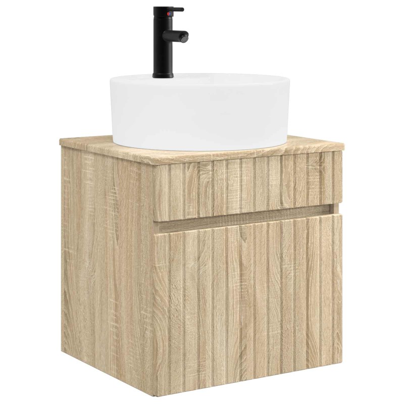 vidaXL Επιτοίχιος νιπτήρας βανίλιας Sonoma Δρυς 49 x 44,5 x 65 εκ